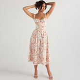Isabella β Flattering Women's Midi Dress with Enchanting Floral Print