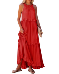 Anneliese – Elegant Women’s Backless Frill Dress