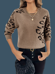 Arianna – Women’s Leopard Print Crewneck Sweater