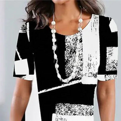 Grace β Black & White Colorblock Dress for Women