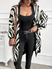 Gabriella – Elegant Women’s Zebra Stripe Knit Cardigan