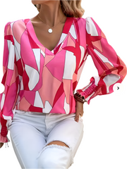 Aurélie – Geometric Summer Women’s Blouse
