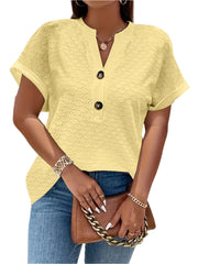 Malachy β Elegant V-Neck Short Sleeve Women's Top