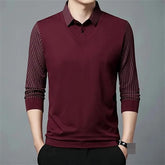 David β Classic Striped Menβs Layered Shirt