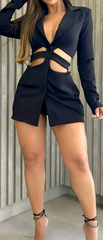 Ariana β Women's Blazer Dress with Hollow Waist