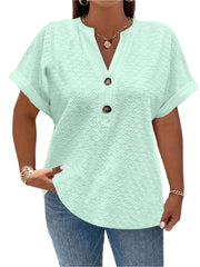 Malachy β Elegant V-Neck Short Sleeve Women's Top