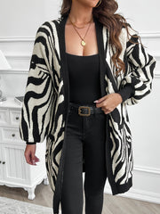 Gabriella – Elegant Women’s Zebra Stripe Knit Cardigan