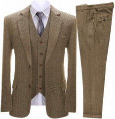 Flynn – Men’s Herringbone Three-Piece Suit
