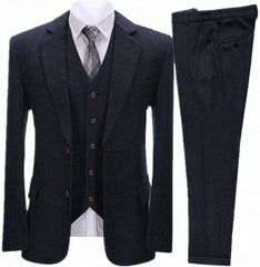 Flynn – Men’s Herringbone Three-Piece Suit