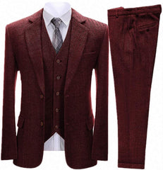 Flynn – Men’s Herringbone Three-Piece Suit