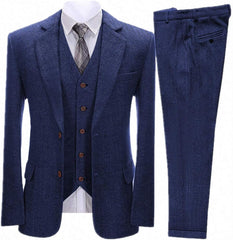 Flynn – Men’s Herringbone Three-Piece Suit