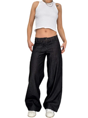 Celeste – Embroidered Charcoal Denim Jeans for Women