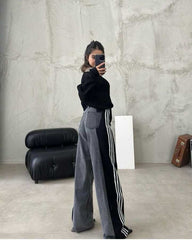 Giulia –Striped Patchwork Women's Pants
