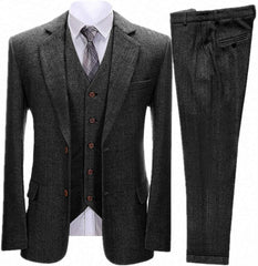 Flynn – Men’s Herringbone Three-Piece Suit