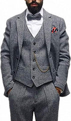 Flynn – Men’s Herringbone Three-Piece Suit