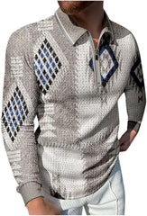 Aviel – Men's Vintage Long Sleeve Polo Shirt