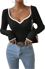 Isabella – Contrast-Binding Women’s Sweater