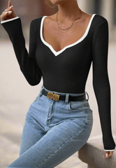 Isabella – Contrast-Binding Women’s Sweater