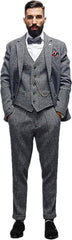 Flynn – Men’s Herringbone Three-Piece Suit