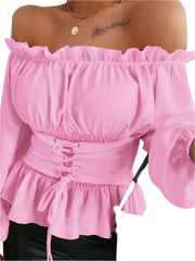 Althea β Elegant Ruffle Trim Blouse for Women