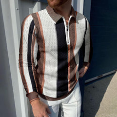 Aviel – Men's Vintage Long Sleeve Polo Shirt