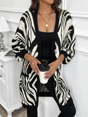 Gabriella – Elegant Women’s Zebra Stripe Knit Cardigan