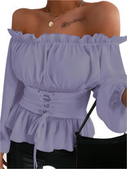 Althea β Elegant Ruffle Trim Blouse for Women