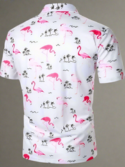 Amir– Flamingo-Print Men’s Casual Shirt