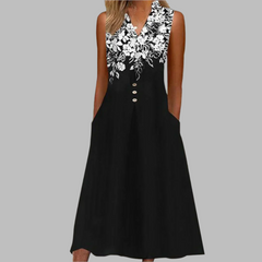 Amara – Black Sleeveless Women’s Midi Dress