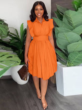 Edna β Womenβs Ruffle Dress with Narrow Waist