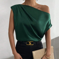 Elena β Stylish Asymmetric Single Shoulder Tank Top for Women