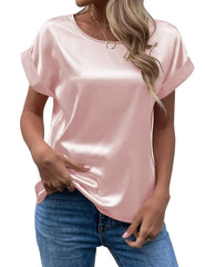 Emma β Satin Soft Women's Short Sleeve Blouse