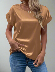 Emma β Satin Soft Women's Short Sleeve Blouse