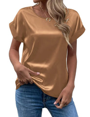 Emma β Satin Soft Women's Short Sleeve Blouse