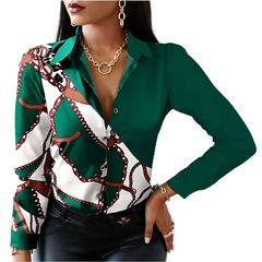 Francesca β Elegant Two-Tone Women's Blouse
