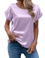 Emma β Satin Soft Women's Short Sleeve Blouse