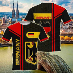 Camiseta de moda para hombre y mujer, ropa de calle con estampado 3d de bandera y emblema nacional de Alemania, Tops de manga corta, 2024