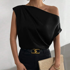 Elena β Stylish Asymmetric Single Shoulder Tank Top for Women