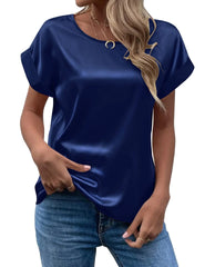 Emma β Satin Soft Women's Short Sleeve Blouse