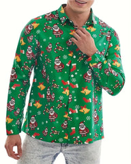 Carlos β 3D Printed Button-Down Long Sleeve Shirt