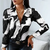 Francesca β Elegant Two-Tone Women's Blouse