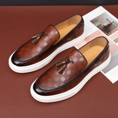 Gerald – Men’s Retro Leather Loafers with Tassels