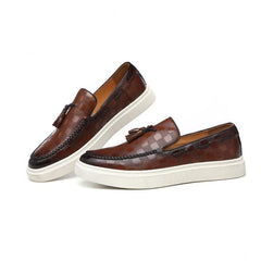 Gerald – Men’s Retro Leather Loafers with Tassels