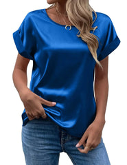Emma β Satin Soft Women's Short Sleeve Blouse