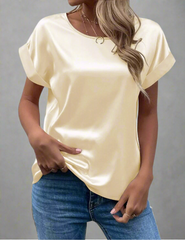 Emma β Satin Soft Women's Short Sleeve Blouse