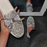 Cecilia β Rhinestone Womenβs Slip-on Shoes