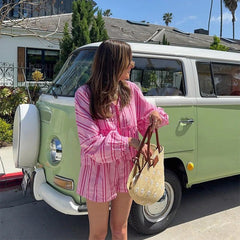 Calista – Trendy Women's Striped Summer Set