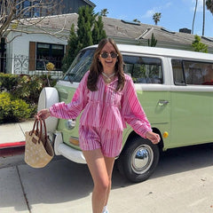 Calista – Trendy Women's Striped Summer Set