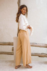 Eliana – Breathable Women’s Linen Pants in Caramel