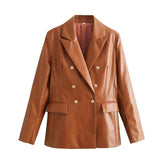 Gianna β Elegant Leather Coat for Women